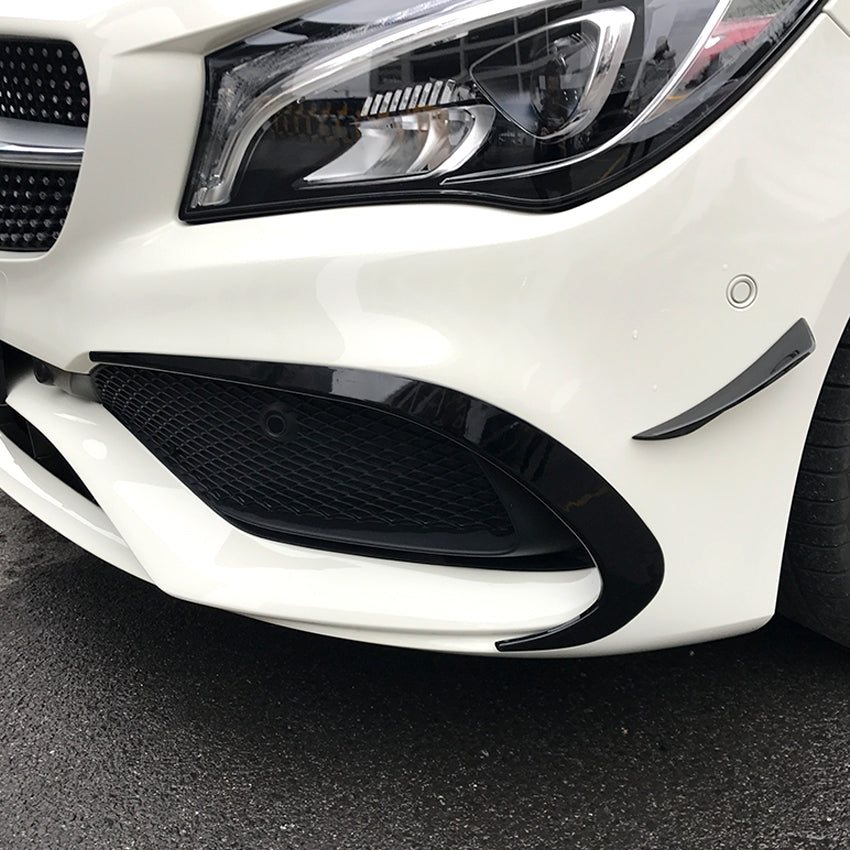 Gloss Black Front Canards (4 pcs) for Mercedes Benz W117 CLA AMG 16-19 - Carbon Factory