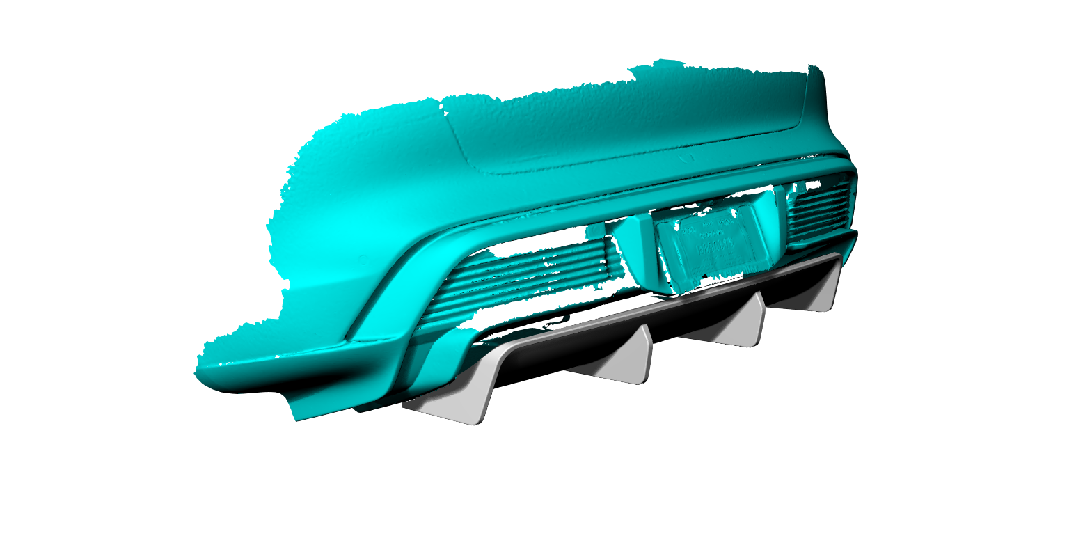 V Style Pre-Preg Carbon Fibre Rear Diffuser for Porsche Taycan Turbo 19-21 - Carbon Factory