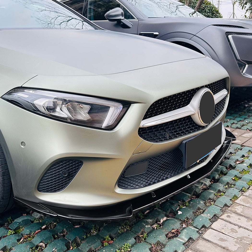 V Style Gloss Black Front Splitter for Mercedes Benz W177 A Class 18-25 - Carbon Factory