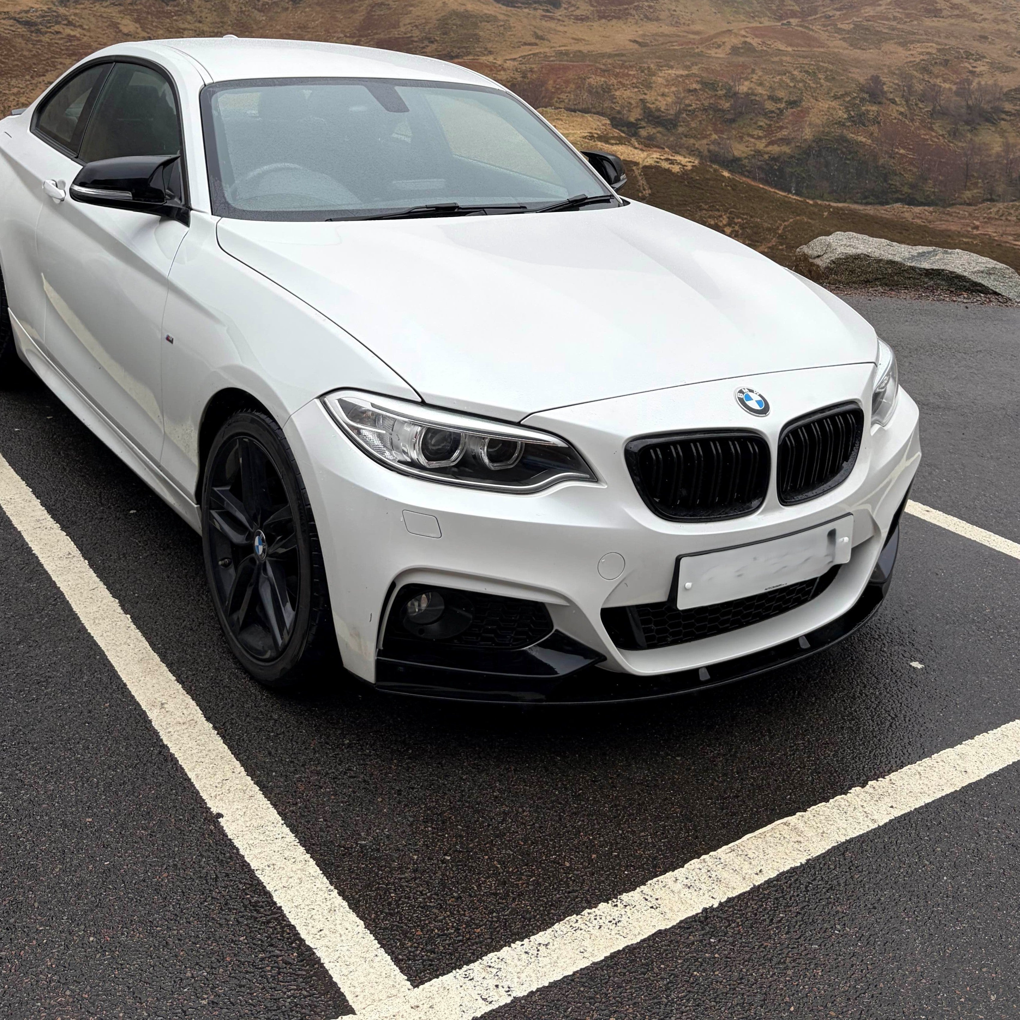 MP Style Gloss Black Front Splitter for BMW F22 2 Series M Sport 14-Present - Carbon Factory