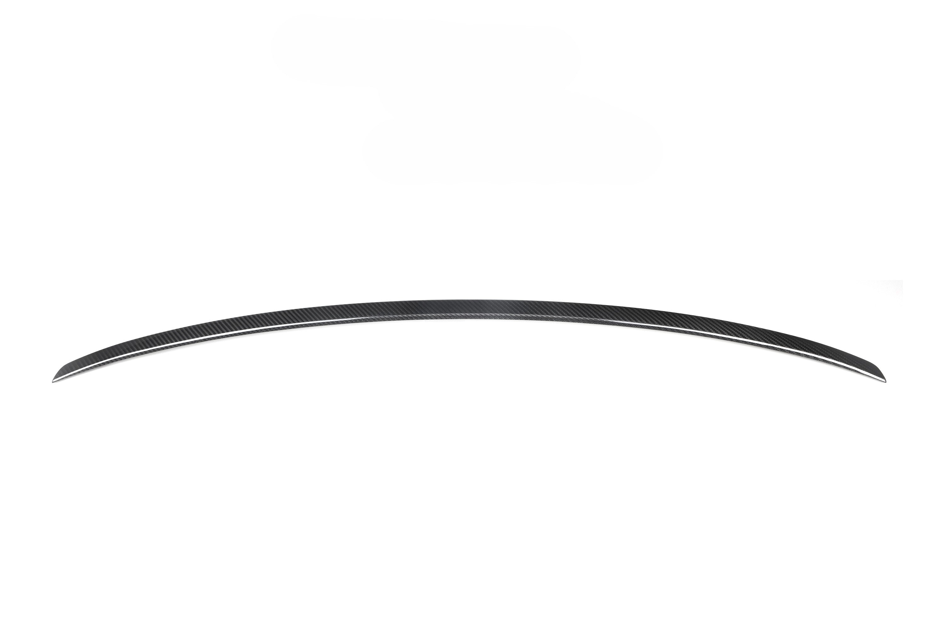 Curved black object on a white background