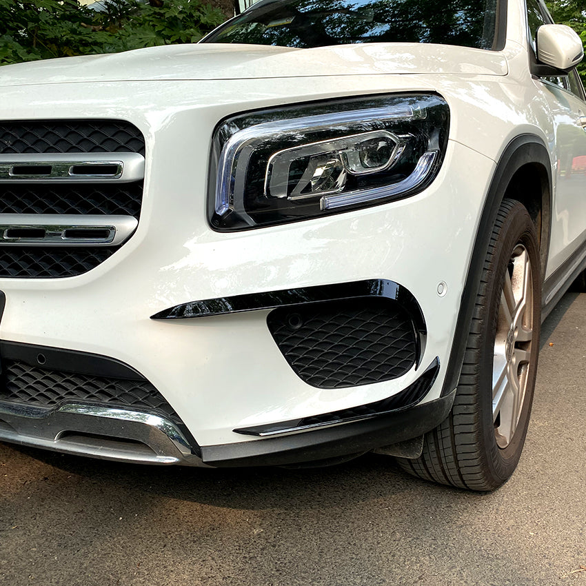 Gloss Black Front Canards for Mercedes Benz X247 GLB 19-23