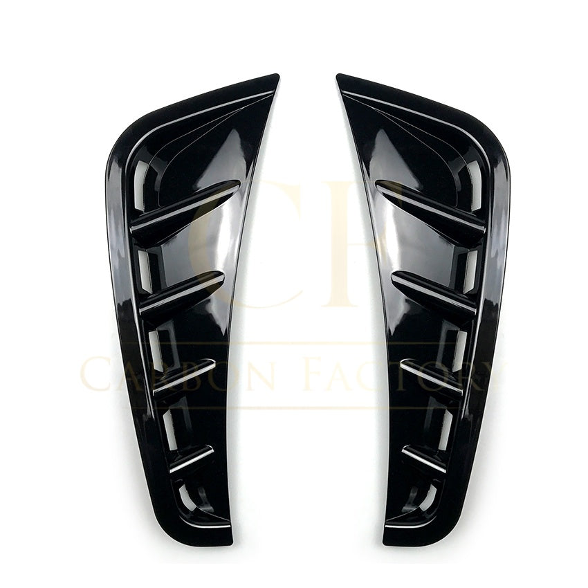 Gloss Black Front Bumper Trims for Mercedes Benz W205 C Class 19-21 - Carbon Factory