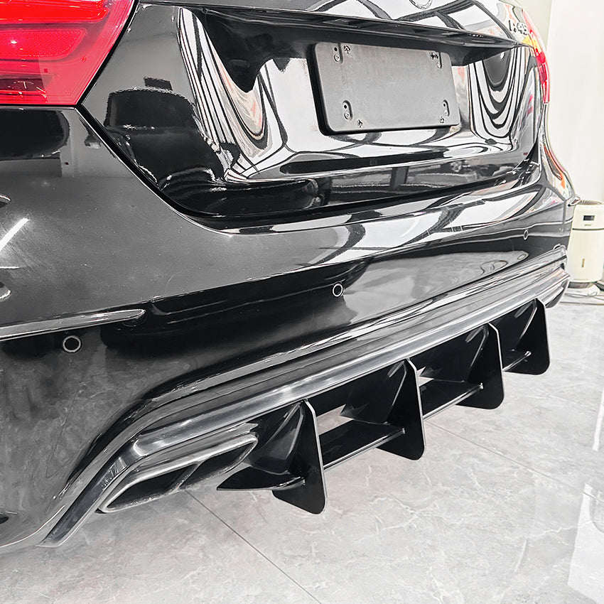 V Style Gloss Black Rear Diffuser for Mercedes Benz W176 A45 13-18