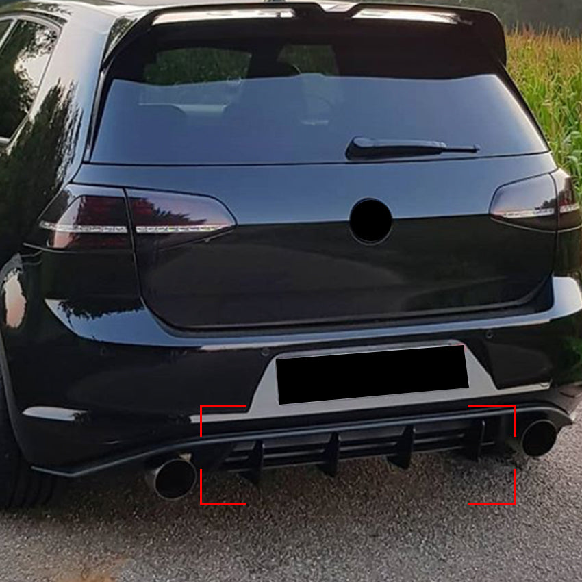 V Style Gloss Black Diffuser for VW Golf MK7 GTI 14-16
