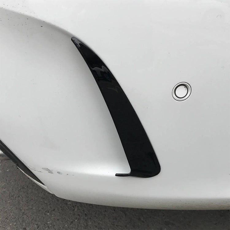 Gloss Black Rear Bumper Trims for Mercedes Benz W205 C Class Saloon 15-21 - Carbon Factory