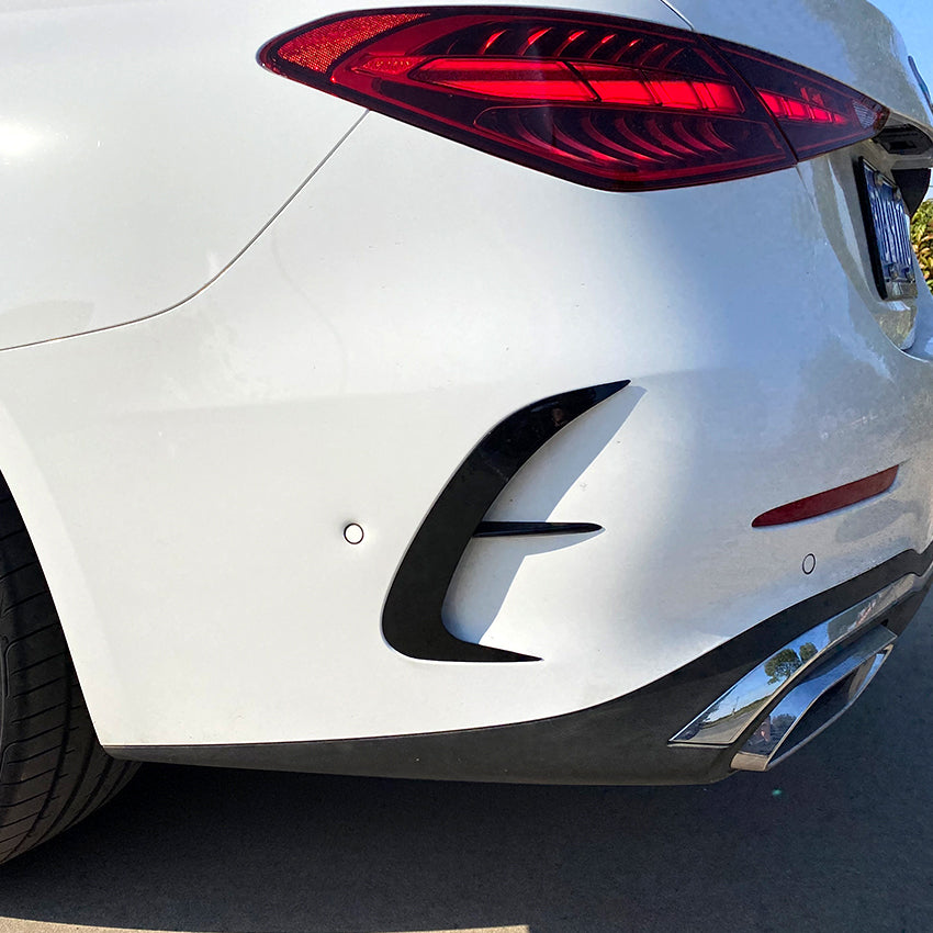 Style B Gloss Black Rear Bumper Trims for Mercedes Benz W206 C Class 22-Present (replacement) - Carbon Factory