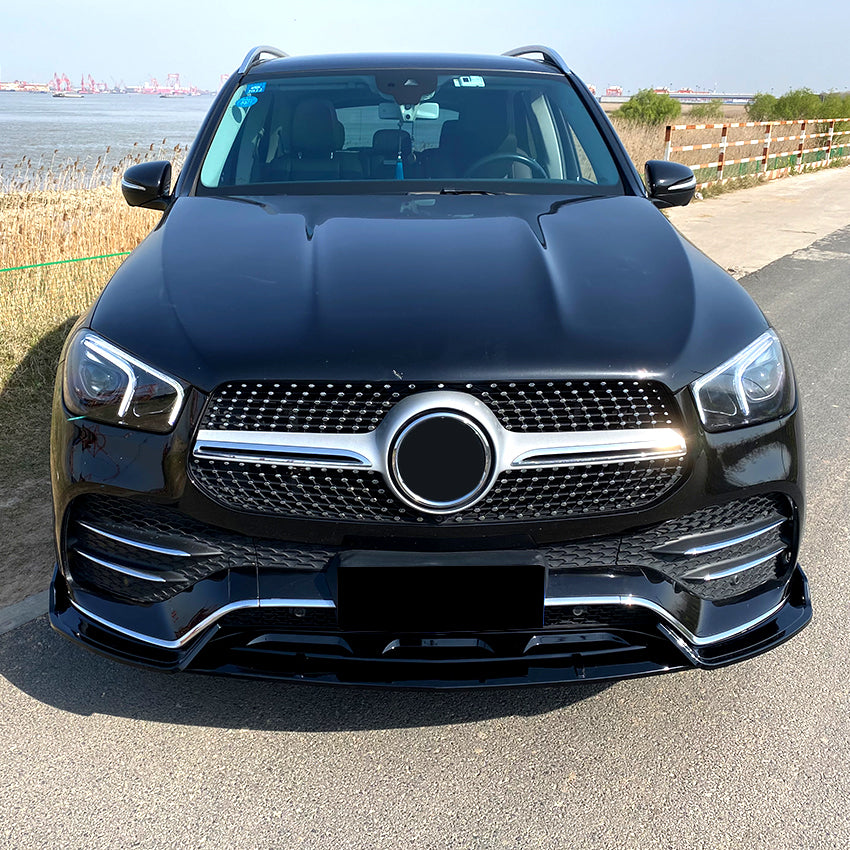 A Style Gloss Black Front Splitter for Mercedes Benz W167 C167 GLE 19-23