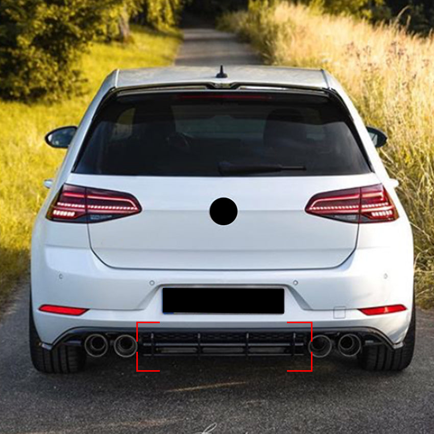 V Style Gloss Black Diffuser for VW Golf MK7.5 R 17-20