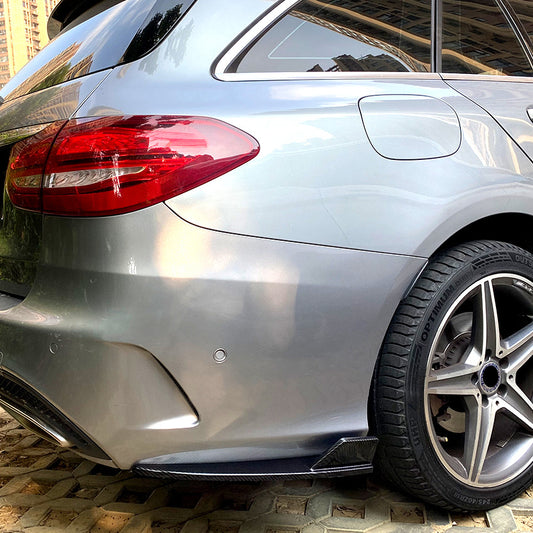 Gloss Black Rear Bumper Spats for Mercedes Benz W205 C Class Estate 15-21
