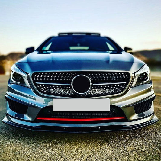 AMG Style Gloss Black Front Splitter for Mercedes Benz W117 CLA AMG 13-15