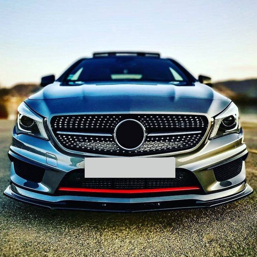 AMG Style Gloss Black Front Splitter for Mercedes Benz W117 CLA AMG 13-15 - Carbon Factory
