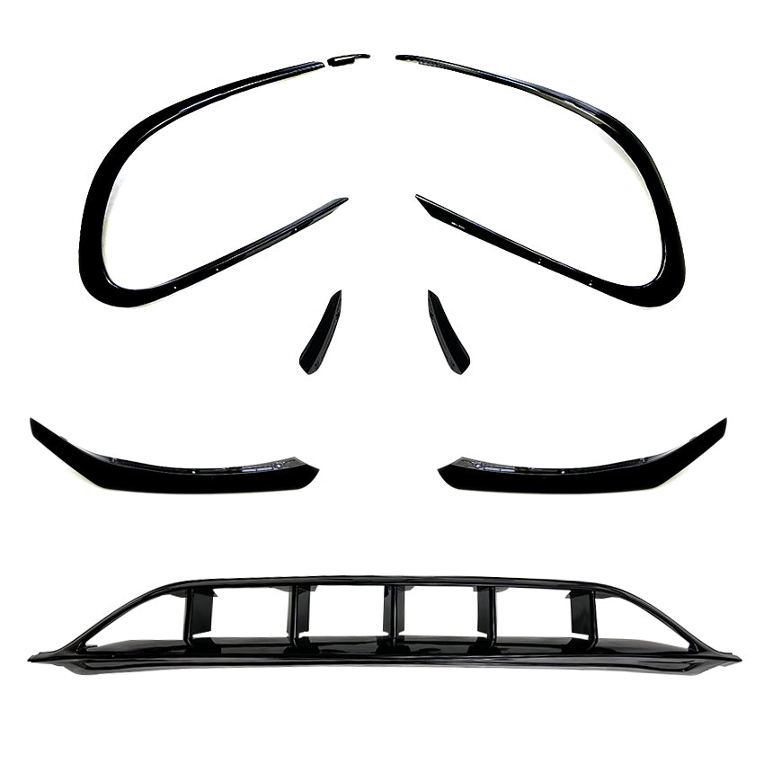 Gloss Black Front Canards Set for Mercedes Benz W117 CLA AMG 16-19 - Carbon Factory