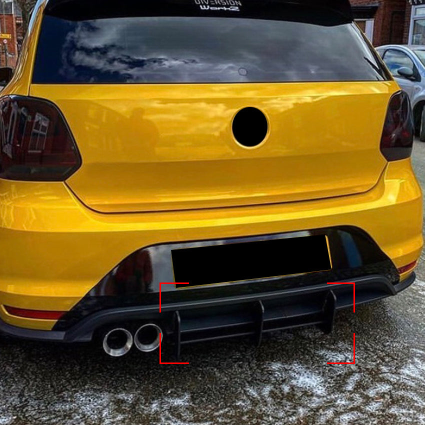 V Style Gloss Black Diffuser for VW Polo MK5 GTI 10-17