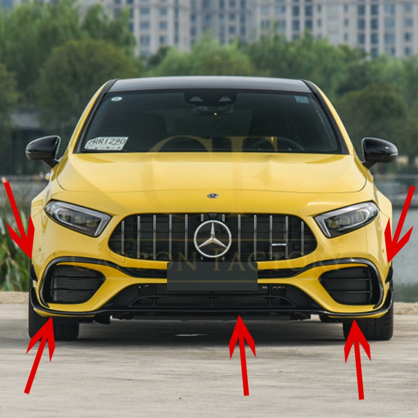 Gloss Black Canards for Mercedes Benz W177 A45 A45S 18-25 - Carbon Factory
