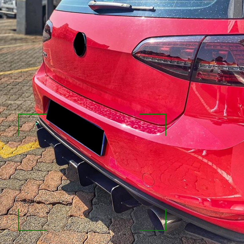V Style Gloss Black Diffuser for VW Golf MK7 GTI 14-16