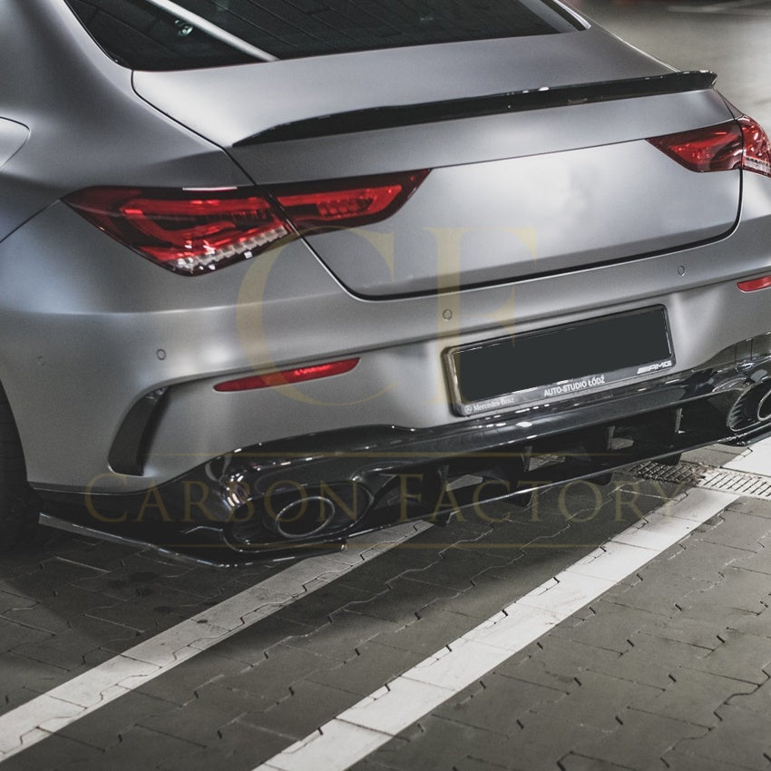 Gloss Black Rear Bumper Spats for Mercedes Benz W118 CLA45S 19-Present - Carbon Factory