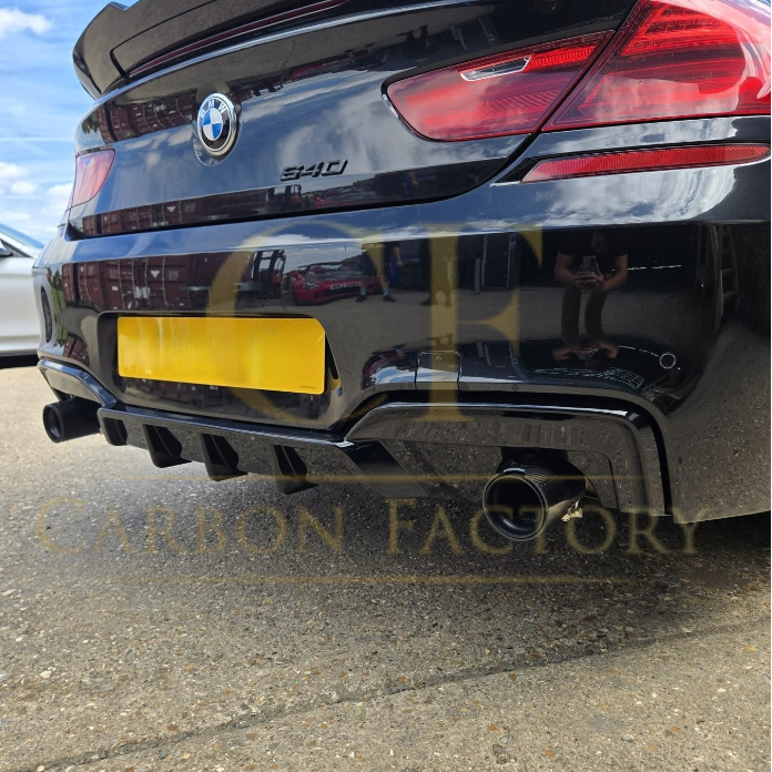 Gloss Black Diffuser & Exhaust tips for BMW F06 F12 F13 BMW 6 Series 640D - Carbon Factory