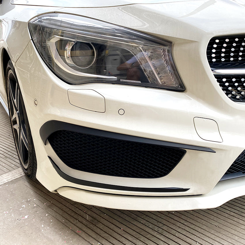 Gloss Black Front Canards (bottom) for Mercedes Benz W117 CLA AMG 13-15 - Carbon Factory