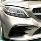 Gloss Black Front Side Grille Trims for Mercedes Benz W205 C Class 19-21