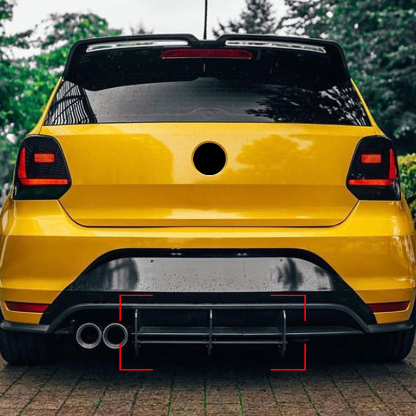 V Style Gloss Black Diffuser for VW Polo MK5 GTI 10-17