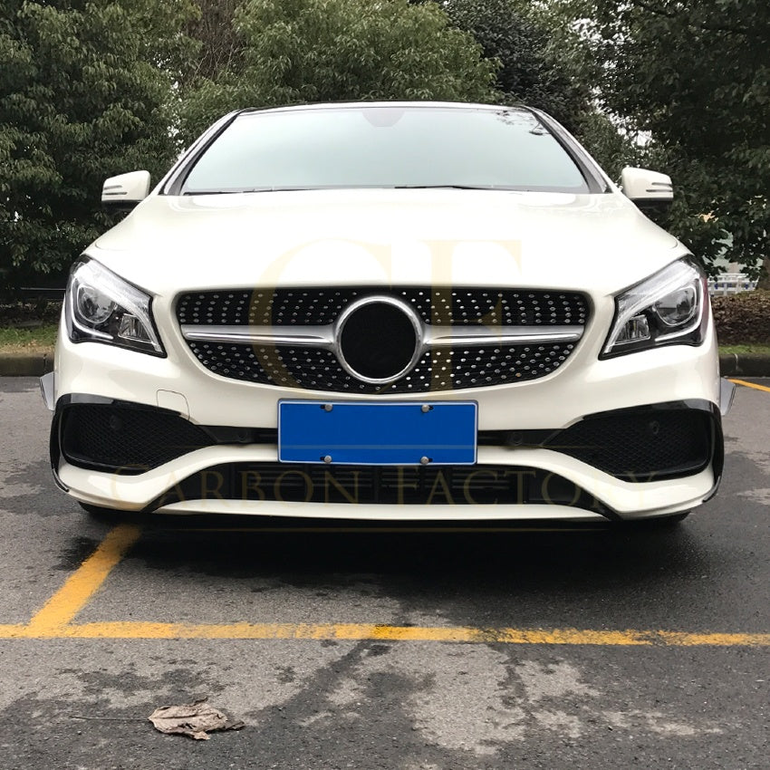 Gloss Black Front Canards (4 pcs) for Mercedes Benz W117 CLA AMG 16-19 - Carbon Factory