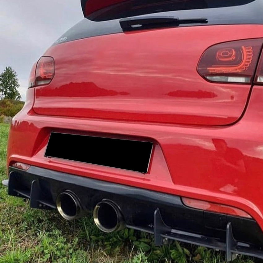 V Style Gloss Black Diffuser for VW Golf MK6 R 08-12
