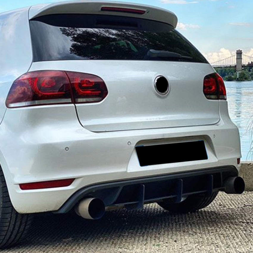 V Style Gloss Black Diffuser for VW Golf MK6 GTI 08-12