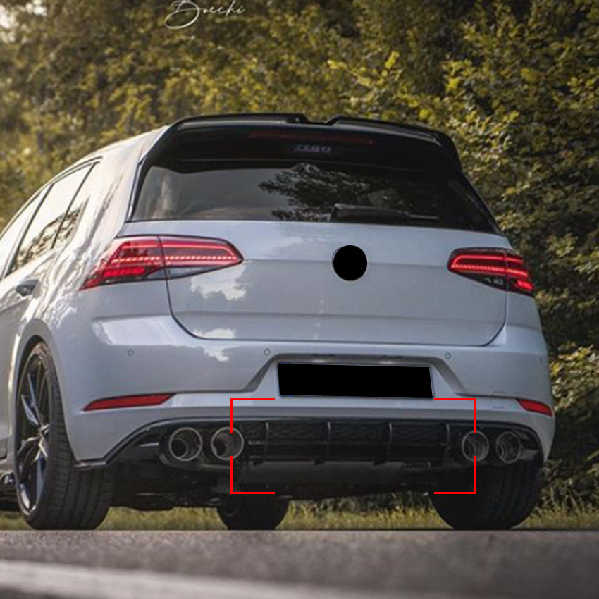 V Style Gloss Black Diffuser for VW Golf MK7.5 R 17-20