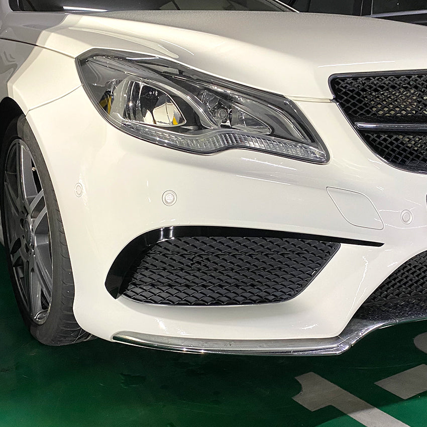 Gloss Black Front Canards for Mercedes Benz C207 E Class Coupe AMG 13-17 - Carbon Factory