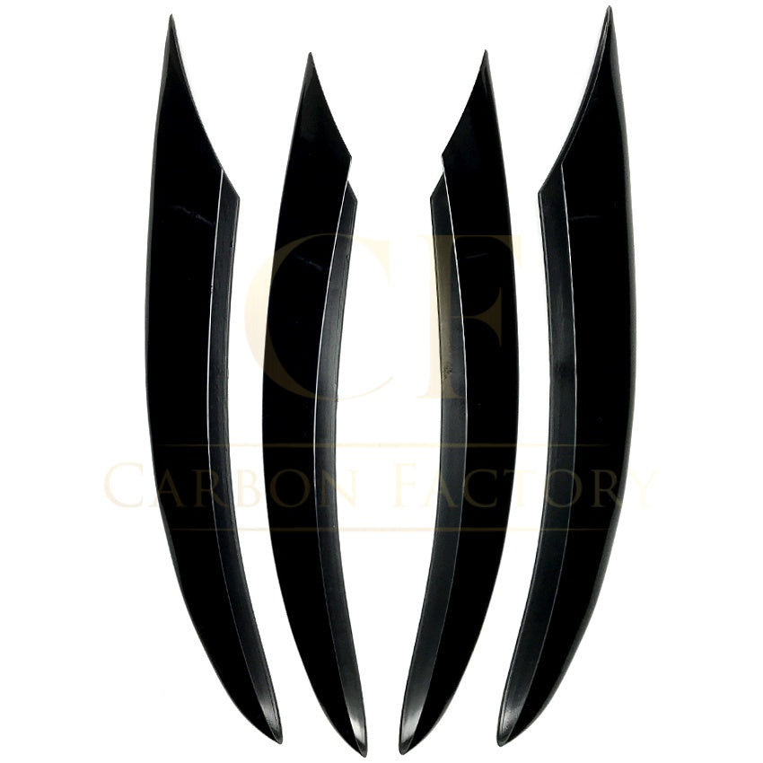 Gloss Black Front Canards (Short) for Mercedes Benz W205 C Class 19-21 - Carbon Factory