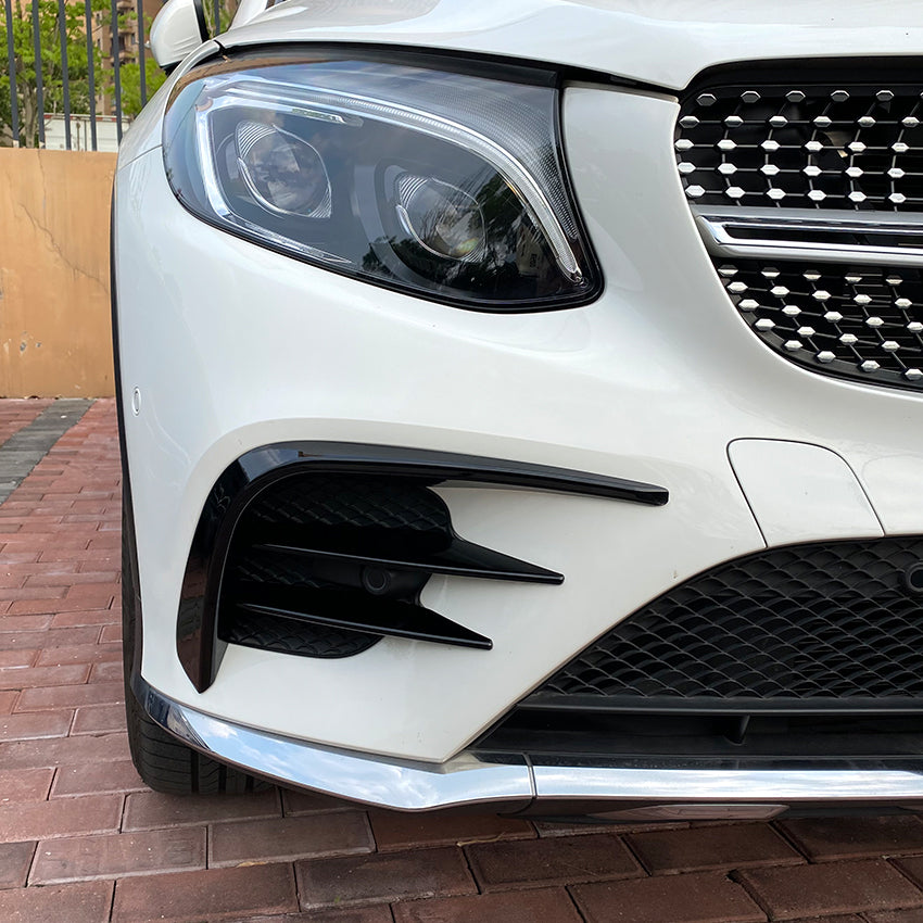 Gloss Black Front Side Trims for Mercedes Benz X253 C253 GLC 15-19