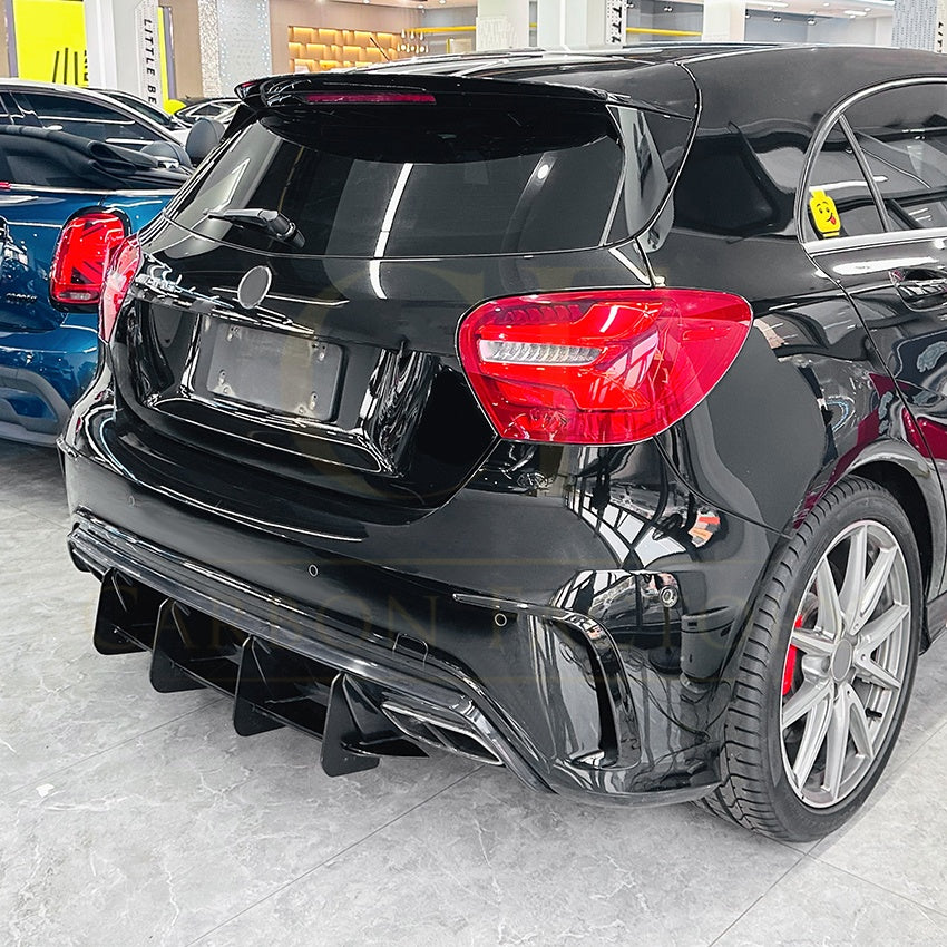 V Style Gloss Black Rear Diffuser for Mercedes Benz W176 A45 13-18 - Carbon Factory
