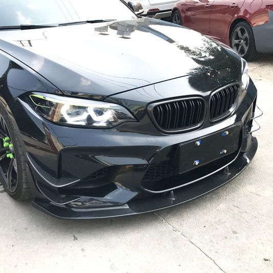 3D Style Carbon Fibre Front Splitter for BMW F87 M2 OG 16-18-Carbon Factory