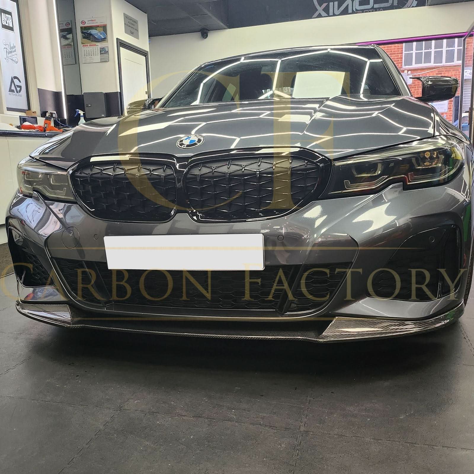 3D Style Carbon Fibre Front Splitter for BMW G20 G21 3 Series Pre-LCI M Sport 19-22 - Carbon Factory