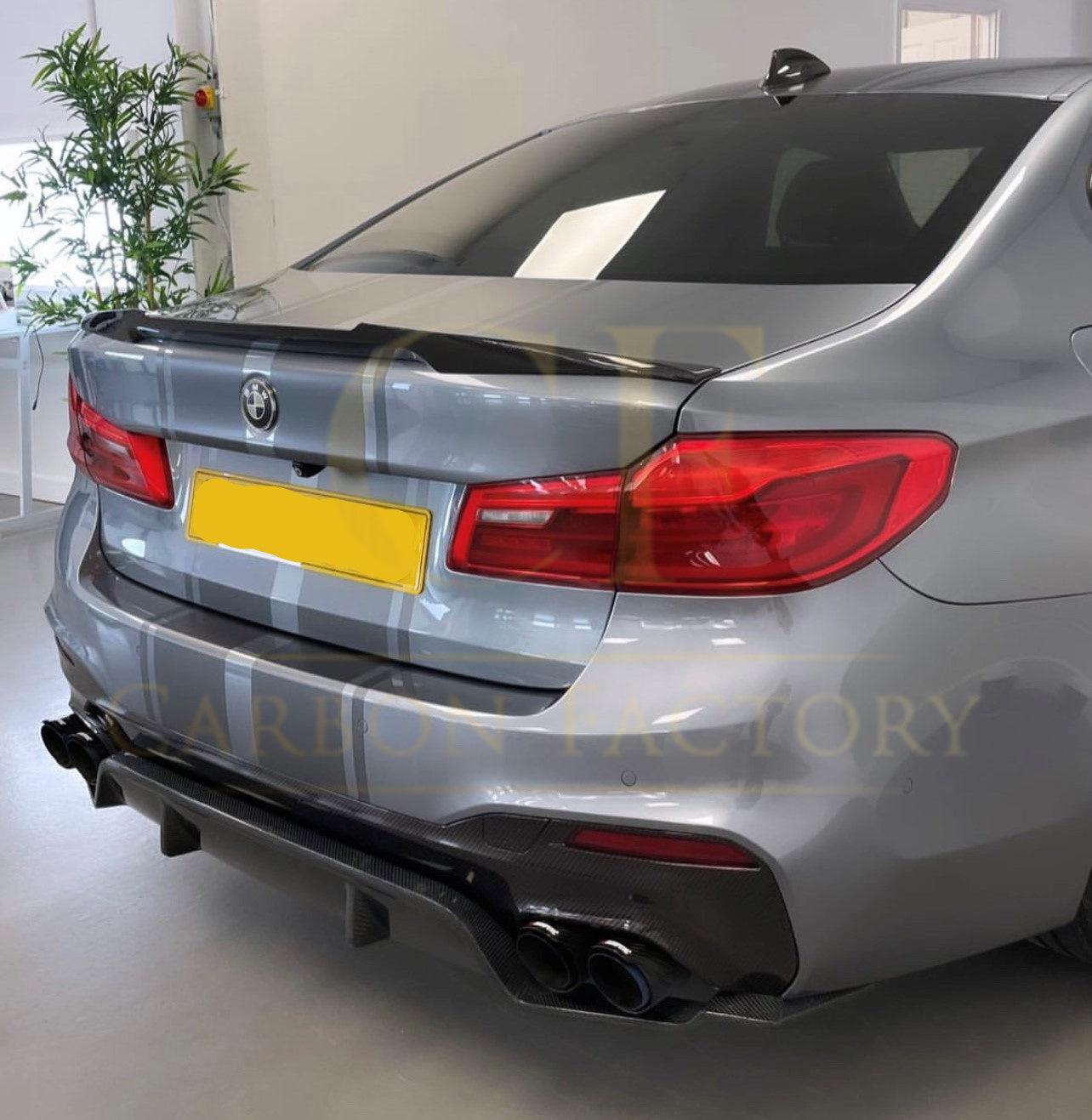 3D Style Carbon Fibre Rear Diffuser for BMW G30 G31 5 Series M Sport 17-23-Carbon Factory