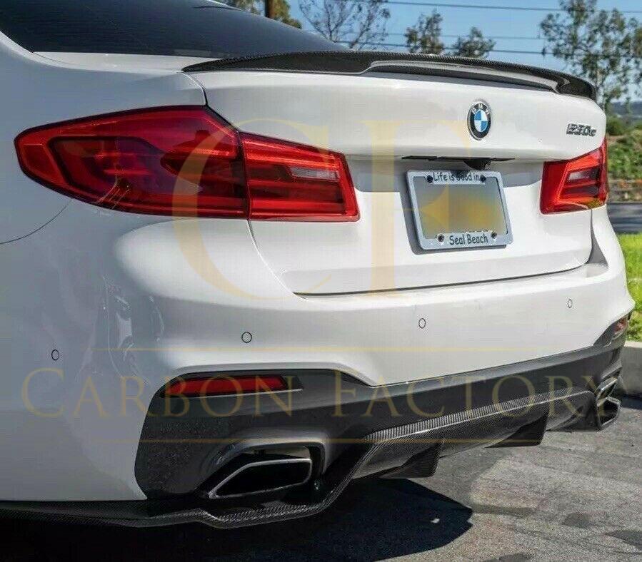 3D Style Carbon Fibre Rear Diffuser for BMW G30 G31 5 Series M Sport 17-23-Carbon Factory