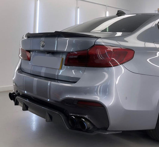 3D Style Carbon Fibre Rear Diffuser for BMW G30 G31 5 Series M Sport 17-23-Carbon Factory