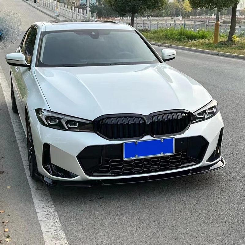 3D Style Gloss Black Front Splitter for BMW 3 Series G20 G21 LCI 24-Present-Carbon Factory