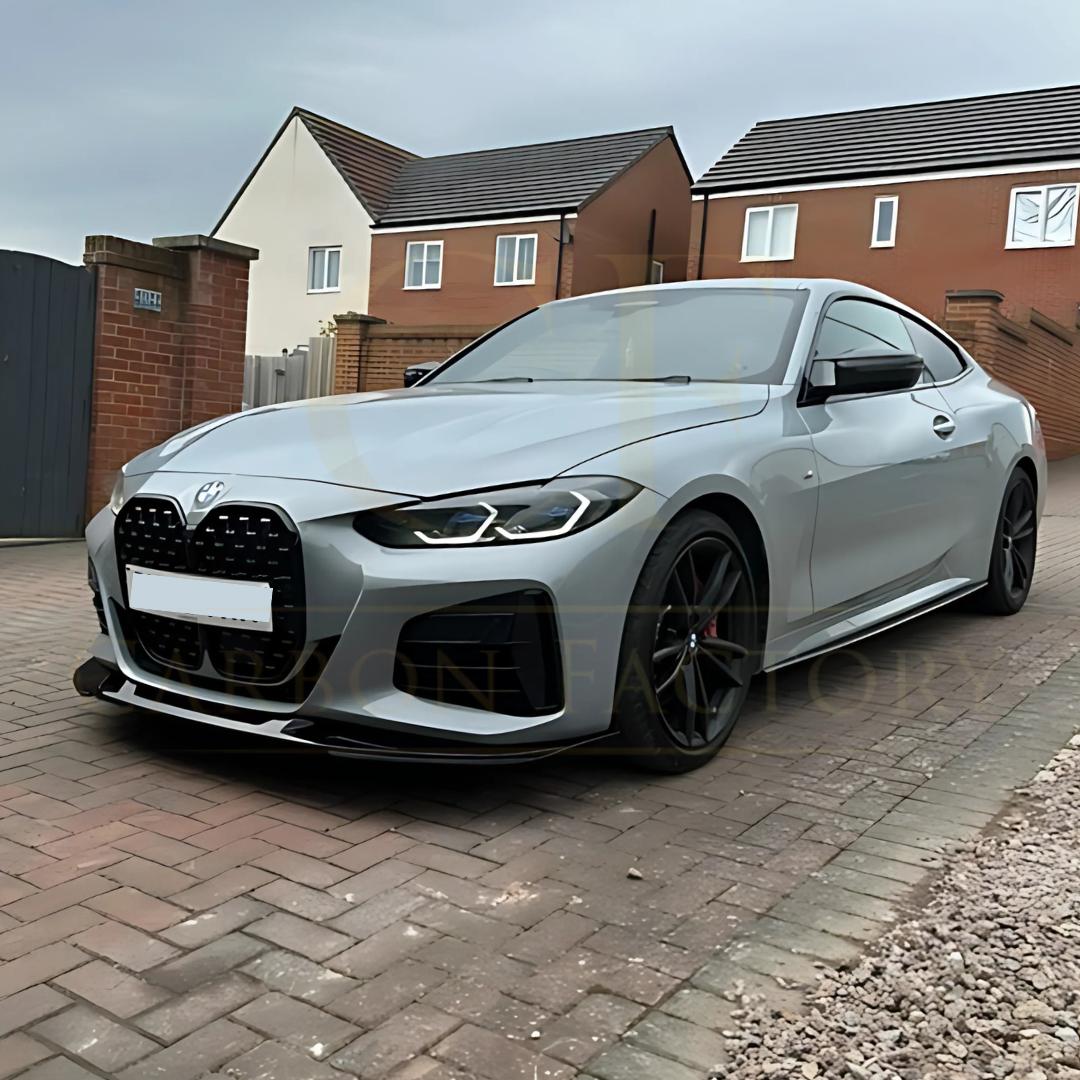 3D Style Gloss Black Front Splitter for BMW 4 Series G22 G23 20-23-Carbon Factory