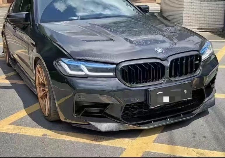 3D Style Gloss Black Front Splitter for BMW F90 M5 17-20-Carbon Factory