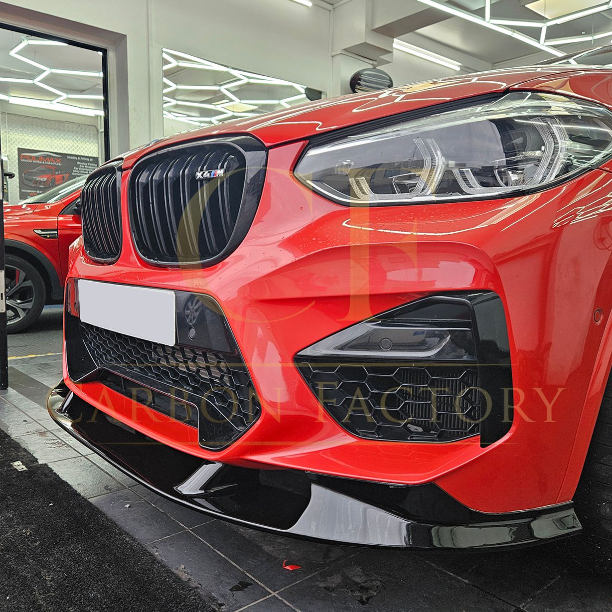 3D Style Gloss Black Front Splitter for BMW F97 X3M F98 X4M 18-21-Carbon Factory