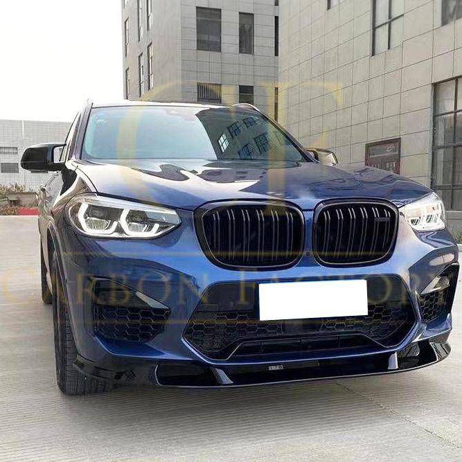 3D Style Gloss Black Front Splitter for BMW F97 X3M F98 X4M 18-21-Carbon Factory