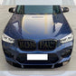 3D Style Gloss Black Front Splitter for BMW F97 X3M F98 X4M 18-21-Carbon Factory