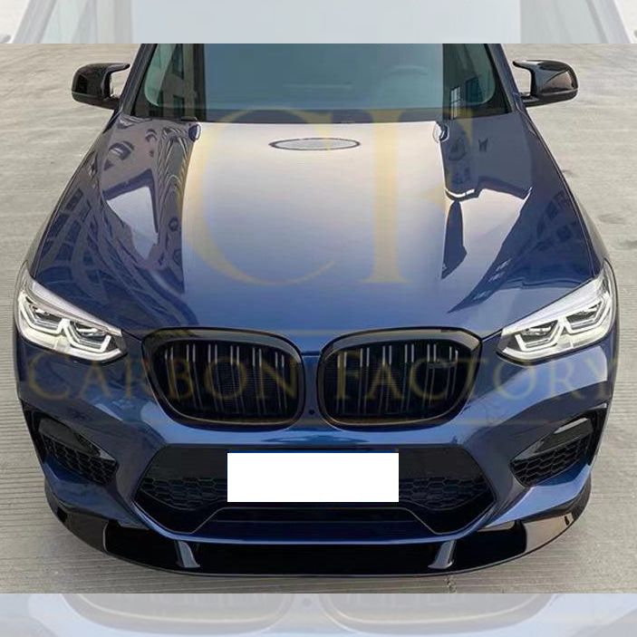 3D Style Gloss Black Front Splitter for BMW F97 X3M F98 X4M 18-21-Carbon Factory