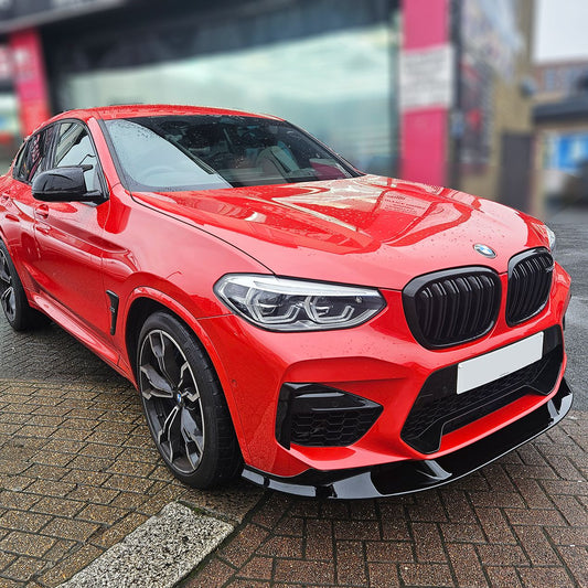 3D Style Gloss Black Front Splitter for BMW F97 X3M F98 X4M 18-21-Carbon Factory