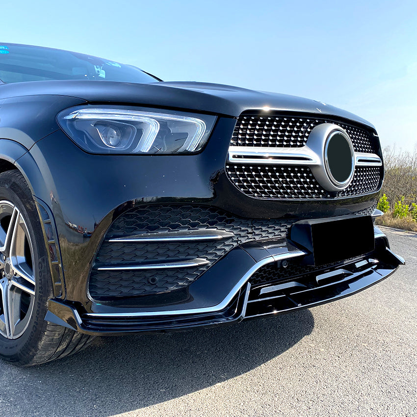 A Style Gloss Black Front Splitter for Mercedes Benz W167 C167 GLE 19-23