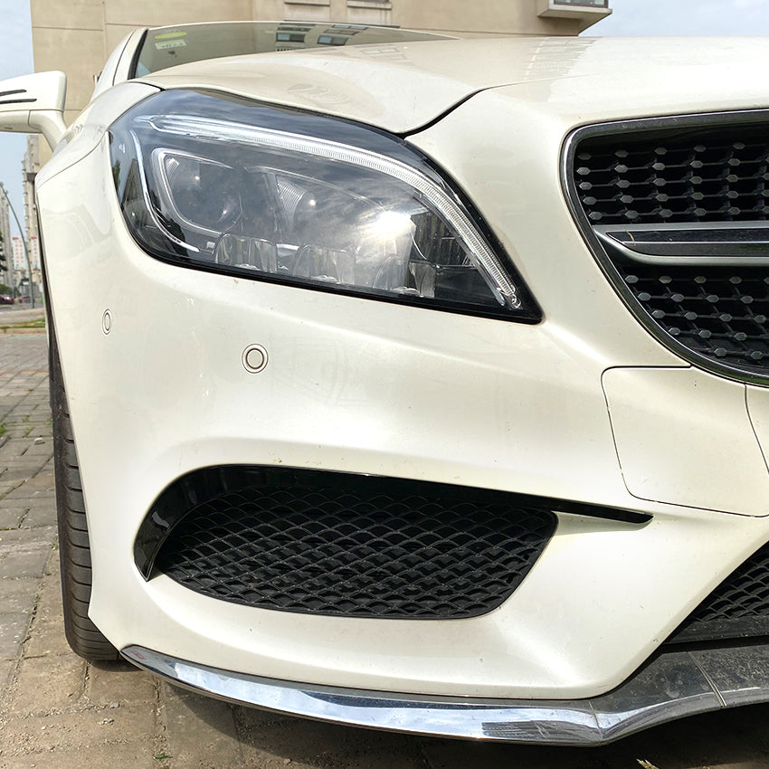 Gloss Black Front Canards for Mercedes Benz C218 CLS 15-18
