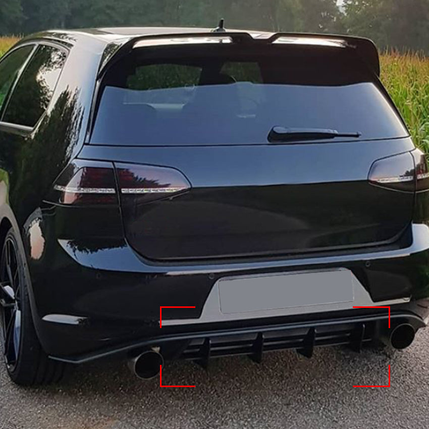 V Style Gloss Black Diffuser for VW Golf MK7.5 GTI 17-20