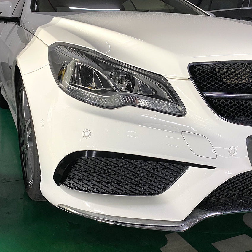 Gloss Black Front Canards for Mercedes Benz C207 E Class Coupe AMG 13-17 - Carbon Factory